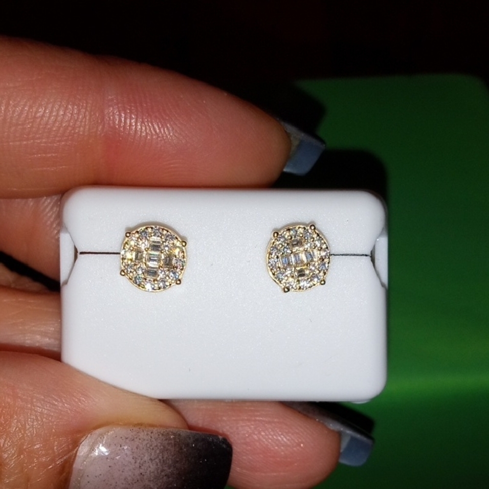 Elegant Gold and Silver Stud Earrings